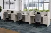 	3 Person Workstation Desk with Divider Panels