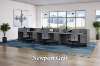 Picture of  3 Person Workstation Desk with Divider Panels 