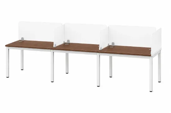 	3 Person Workstation with Privacy Panels, Storage and Cable Management