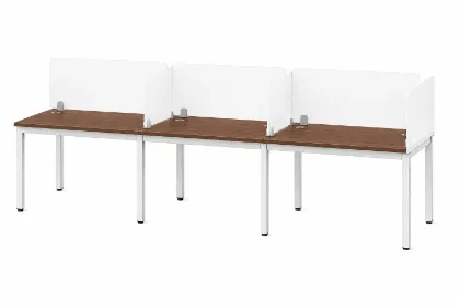 	3 Person Workstation with Privacy Panels, Storage and Cable Management