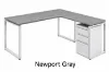 modern L shaped desk with drawers and reversible return