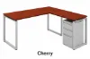 modern L shaped desk with drawers and reversible return