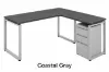 modern L shaped desk with drawers and reversible return
