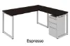 modern L shaped desk with drawers and reversible return