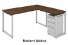 modern L shaped desk with drawers and reversible return