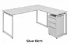 modern L shaped desk with drawers and reversible return