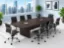 boat shaped conference table with grommets