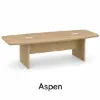 	boat shaped conference table with grommets