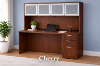 Picture of Executive Credenza Desk with Hutch and Drawers