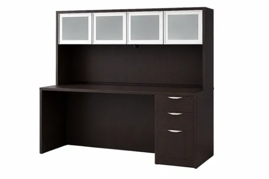 Executive Credenza Desk with Hutch, Drawers & Storage