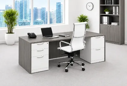 Double Pedestal Desk – Modern Office Desk with Storage