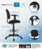 adjustable drafting stool with arms and foot ring