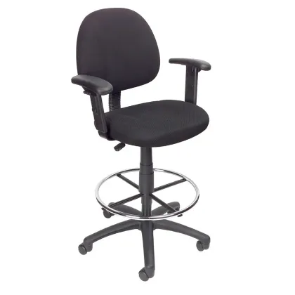 adjustable drafting stool with arms and foot ring