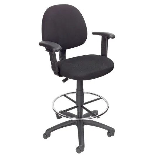 adjustable drafting stool with arms and foot ring