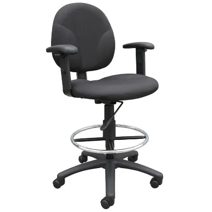 drafting stool with adjustable arms and foot ring