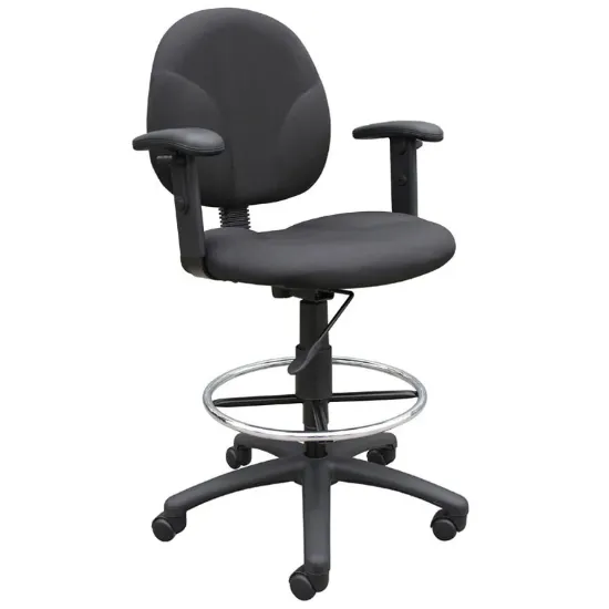drafting stool with adjustable arms and foot ring