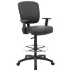 rolling drafting chair with padded vinyl seat and back