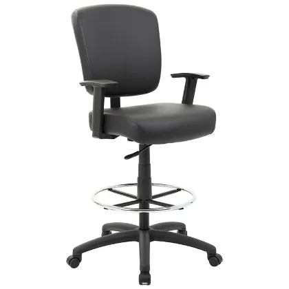 rolling drafting chair with padded vinyl seat and back