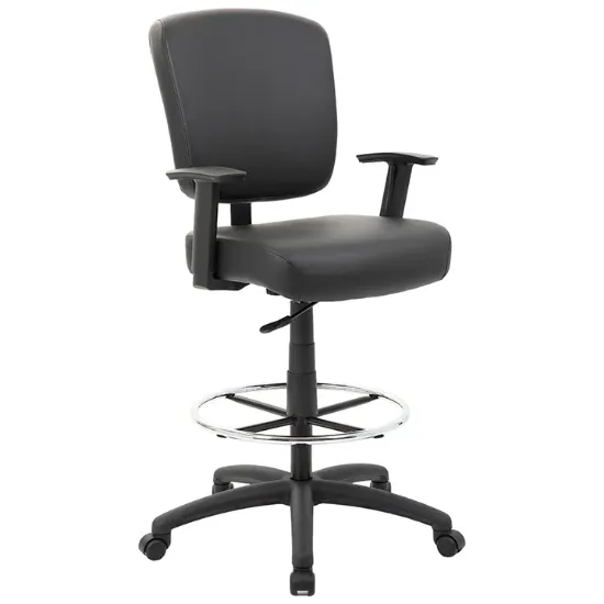 rolling drafting chair with padded vinyl seat and back