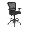 mesh drafting stool with adjustable arms and foot ring