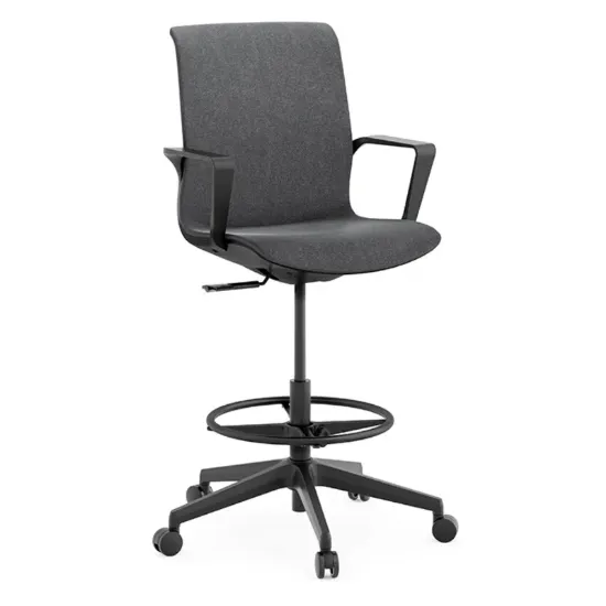 drafting stool with loop arms and foot ring