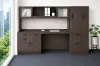 Executive Credenza Desk with Hutch, Wardrobe Storage and Workspace Organizer