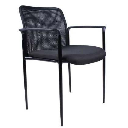 stackable guest chair with arms and mesh back