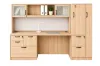 Executive Credenza Desk with Hutch, Wardrobe Storage and Workspace Organizer