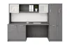Executive Credenza Desk with Hutch, Wardrobe Storage and Workspace Organizer