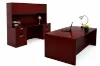 Executive Desk and Credenza Set with Hutch and Storage