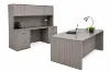 Executive Desk and Credenza Set with Hutch and Storage