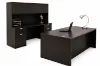 Executive Desk and Credenza Set with Hutch and Storage