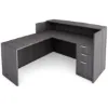 	L Shaped Reception Desk with Locking Drawers and Reversible Return