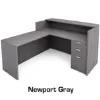 L Shaped Reception Desk with Locking Drawers and Reversible Return