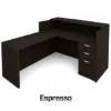 L Shaped Reception Desk with Locking Drawers and Reversible Return