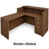 L Shaped Reception Desk with Locking Drawers and Reversible Return
