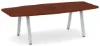 Picture of Boat Shaped Conference Table with Metal Legs and Built In Grommets