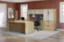 Bow front U shaped desk with storage and hutch