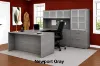 Bow front U shaped desk with storage and hutch