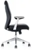 Black leather mid back office chair with arms