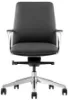 Black leather mid back office chair with knee tilt