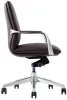 Black leather mid back office chair with knee tilt