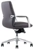 Black leather mid back office chair with knee tilt