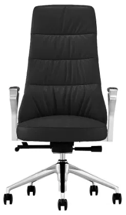 Black leather high back executive chair with tilt lock