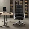 Black leather high back executive chair with tilt lock