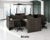 	4 person desk with privacy panels and cable grommets