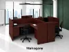 4 person desk with privacy panels and cable grommets