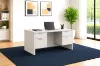 Picture of Rectangular Office Desk with Drawers, Cable Management and Storage Options