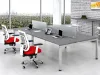 4 person desk with privacy panels 