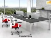 	4 person desk with privacy panels